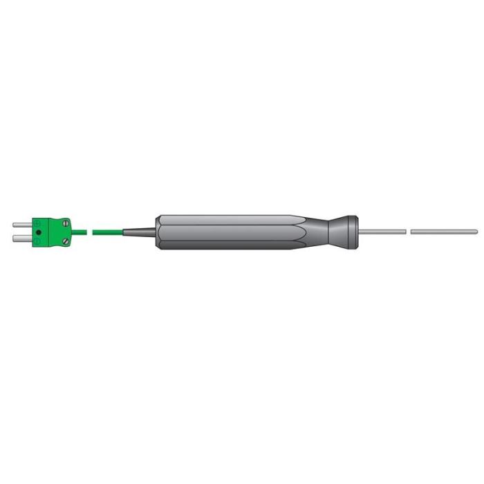 ETI Sensor, termoelement type K, med fleksibel sensor til høje temperaturer Ø1,5 x 130mm sekskantet grebsvenligt håndtag 1 meter kabel