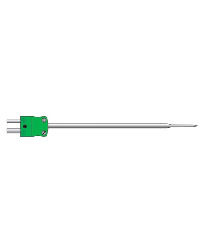ETI Sensor, termoelement type K, tynd, hurtig nålesensor til indstik uden kabel direkte til termometer, perfekt til kød, Ø1,8mm x 120mm