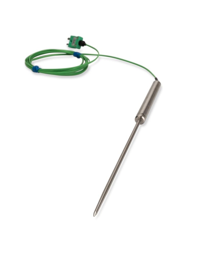 ETI Sensor, termoelement type K, ovnsensor til indstik, Ø3,3 x 130mm med rustfrit stålhåndtag og 2 meter varmeresistent kabel