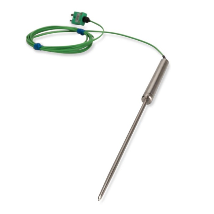 ETI Sensor, termoelement type K, ovnsensor til indstik, Ø3,3 x 130mm med rustfrit stålhåndtag og 2 meter varmeresistent kabel