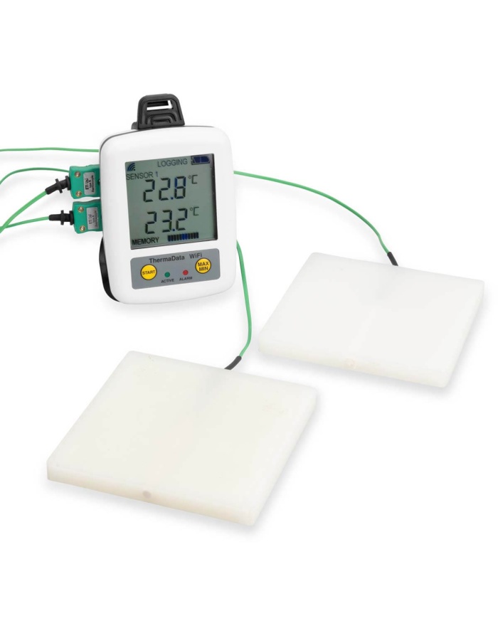 ETI Føler, termoelement type K, simulerer temperatur i fødevarer i kølere og frysere med sin store målekrop, 9 x 100 x 100 mm, 5 meter kabel