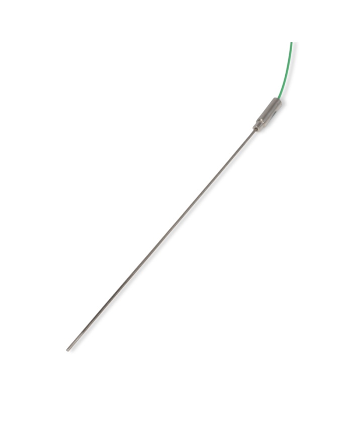 ETI Føler, termoelement type K, bøjelige lange følere Ø1,5 x 180 mm, til høje lufttemperaturer, f.eks. ovne og varmeskabe, 2 meter varmeresistent PTFE-kabel