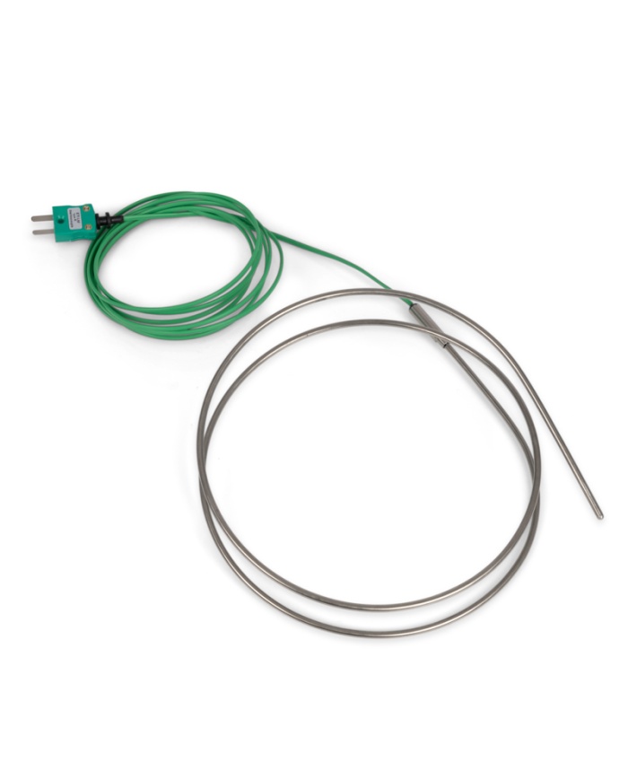 ETI Føler, termoelement type K, bøjelige lange følere Ø3 x 1000 mm, til høje lufttemperaturer, f.eks. ovne og varmeskabe, 2 meter varmeresistent PTFE-kabel