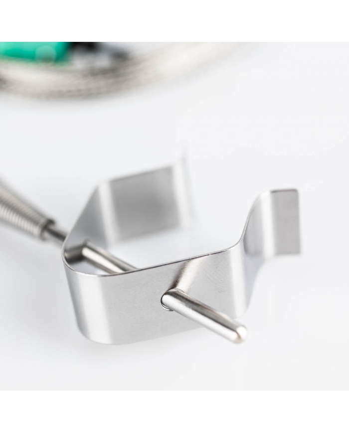 ETI Føler, termoelement type K, ovnføler eller luftsonde, Ø3,5 x 50 mm, med klemme til montage f.eks. i ovnplade, 2 meter armeret kabel