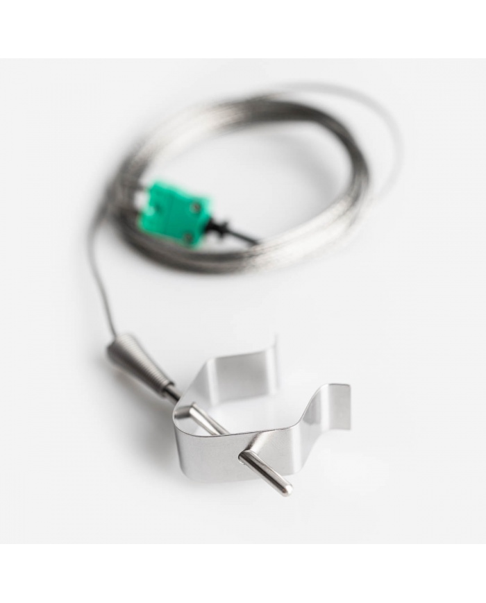 ETI Føler, termoelement type K, ovnføler eller luftsonde, Ø3,5 x 50 mm, med klemme til montage f.eks. i ovnplade, 2 meter armeret kabel