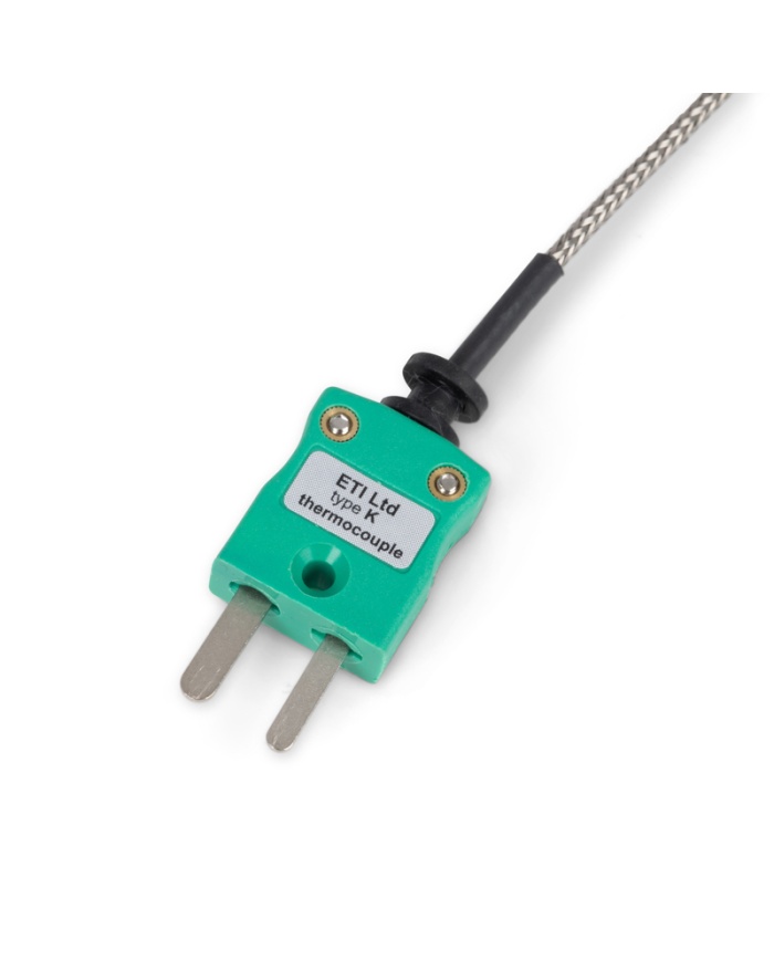 ETI Føler, termoelement type K, stump føler 50 mm, til høje temperaturer, flettet kabel, 2 meter