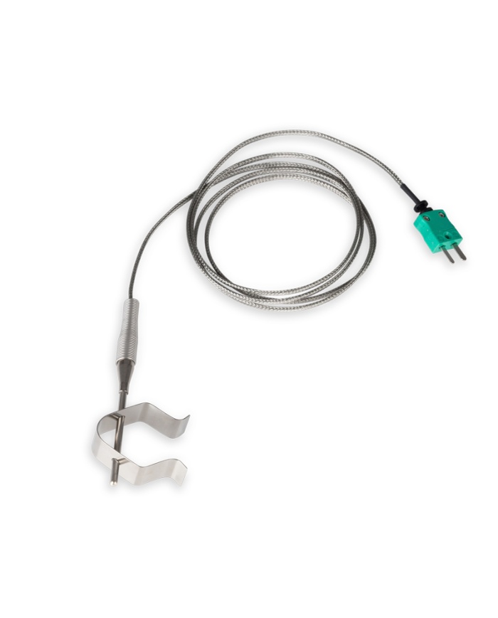 ETI Føler, termoelement type K, ovnføler med rustfri klemme til ovnfad, ETI Føler Ø3,5 x 50 mm, 1,2 meter flettet kabel