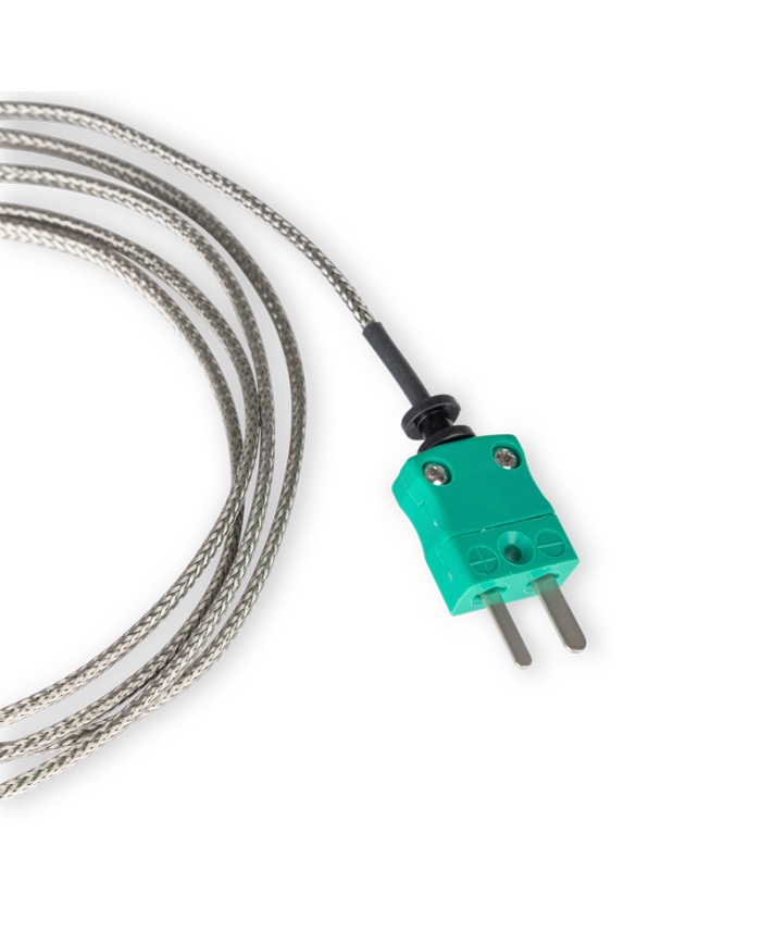 ETI Føler, termoelement type K, ovnføler med rustfri klemme til ovnfad, ETI Føler Ø3,5 x 50 mm, 1,2 meter flettet kabel