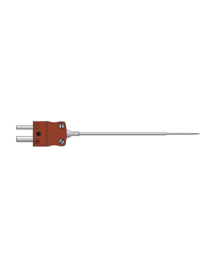 ETI Føler, termoelement type T, tynd, hurtig nålføler til indsats uden kabel direkte til termometer, perfekt til kød, Ø1,8mm x 80mm