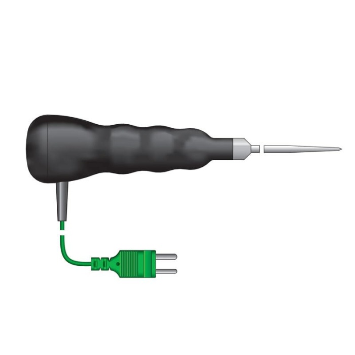 ETI Sensor, termoelement type K, vandtæt IP67 indstikssensor med robust håndtag. ETI Sensor Ø3,3 x 130 mm. 1 meter kabel