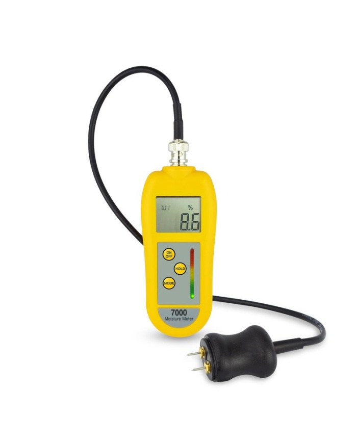 ETI Fugtmåler komplet med sensor og bæretaske. Baseret på måler 7000. Til fugtmåling i træ, gips og beton. Med digital aflæsning og LED-skala for nem visning. Udskiftelige sensor