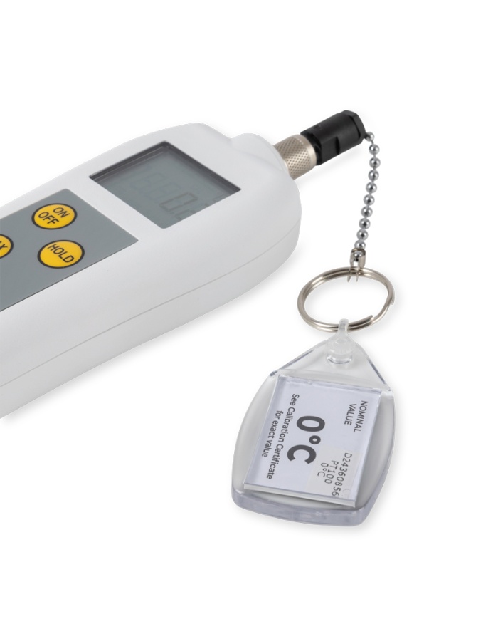 ETI PT100 temperatursimulator med Lumberg-kontakt, temperatur 0 °C, kalibreringscertifikat