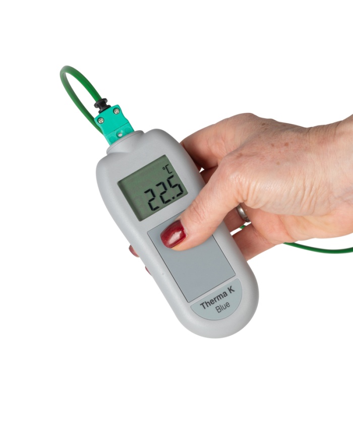ETI Therma® K Blue termometer, temperaturoverførsel med Bluetooth, til termoelement type K-føler, gratis mobilapp, kalibreringscertifikat
