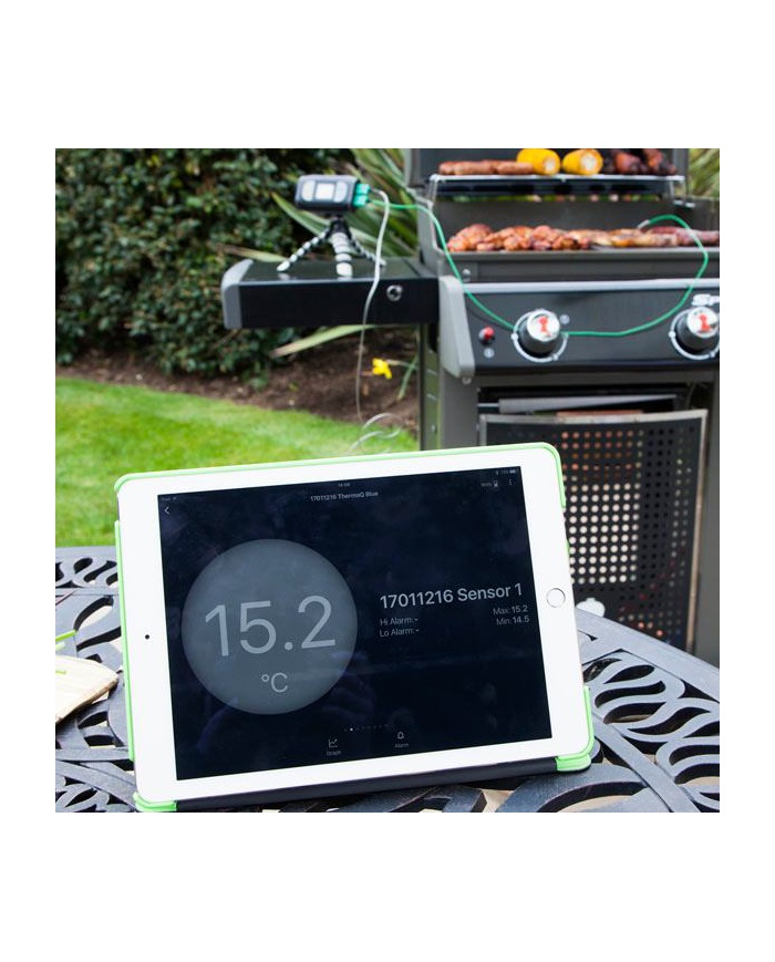 ETI ThermaQ® Blue, Bluetooth termometer med 2 indgange for type K følere, gratis app til mobil, kalibreringscertifikat