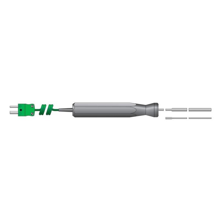 ETI Føler, termoelement type K, til måling mellem kartoner Ø4,5 x 130 mm, sekskantet håndtag, 1 meter kabel