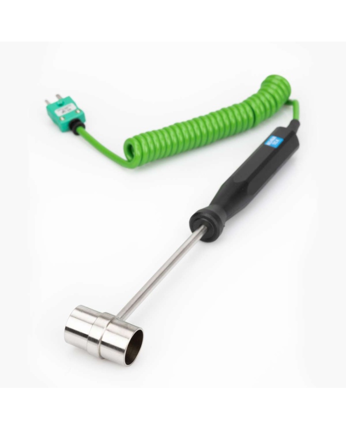 ETI Føler, termoelement type K, luft- og gasføler placeret i beskyttende rørkanal, tåler op til +250°C, spiralkabel 1 m
