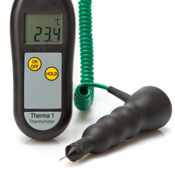 ETI Føler, termoelement type K, til måling af temperatur på dæk. Justerbar dybde 1-10 mm. Gummihåndtag