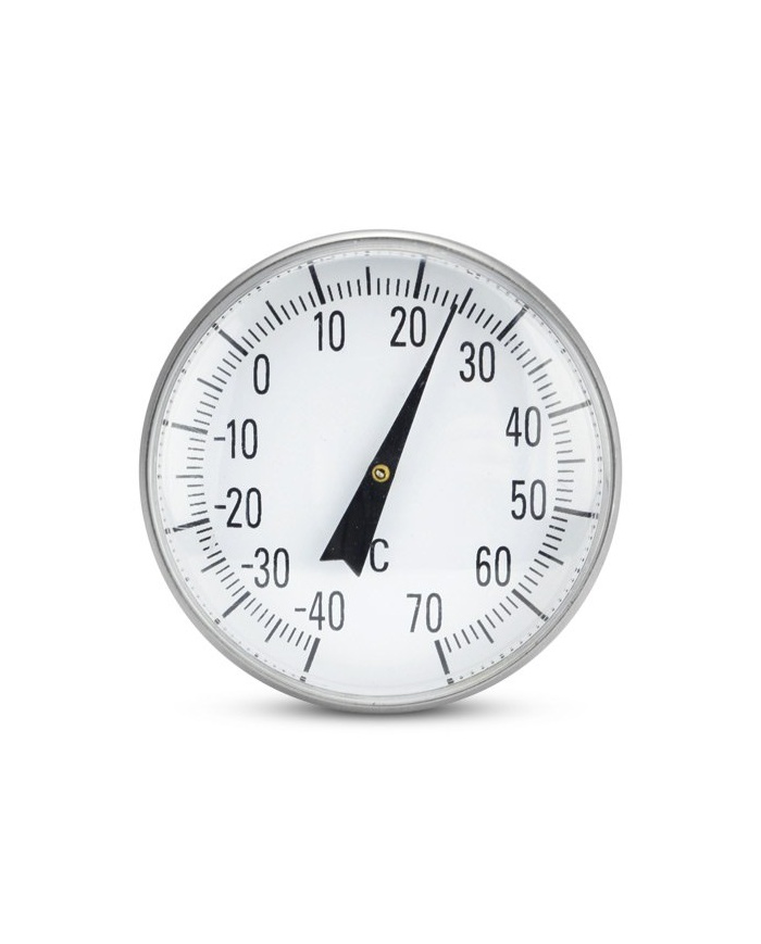 ETI Analog indstiks-termometer, 130 mm langt, med rund 45 mm måletavle, måleområde -40 til +70°C