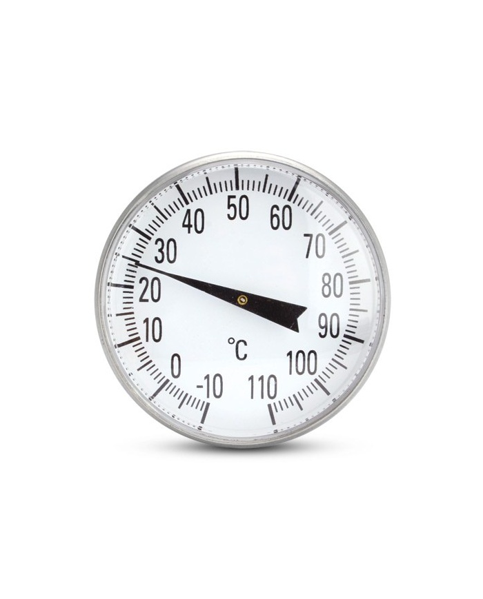 ETI Analog indstiks-termometer, 130 mm langt, med rund 45 mm måletavle, måleområde -10 til +110°C