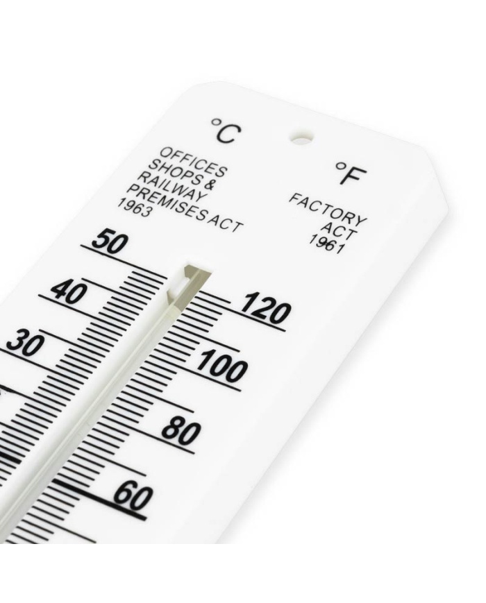 ETI Rumtermometer, analog, måler -30 til +50°C, mål: 45 × 195 mm