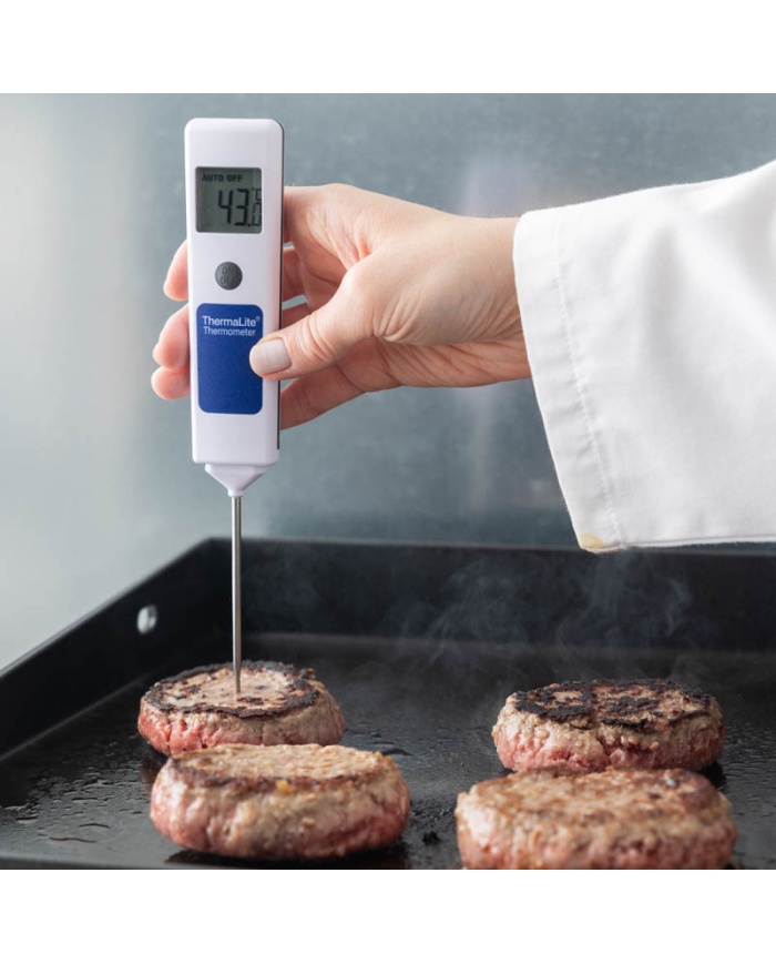 ETI ThermaLite®, digitalt fødevaretermometer, hurtig føler 2 mm tynd, nem kalibrering ved 0 °C i isbad, med kalibreringscertifikat