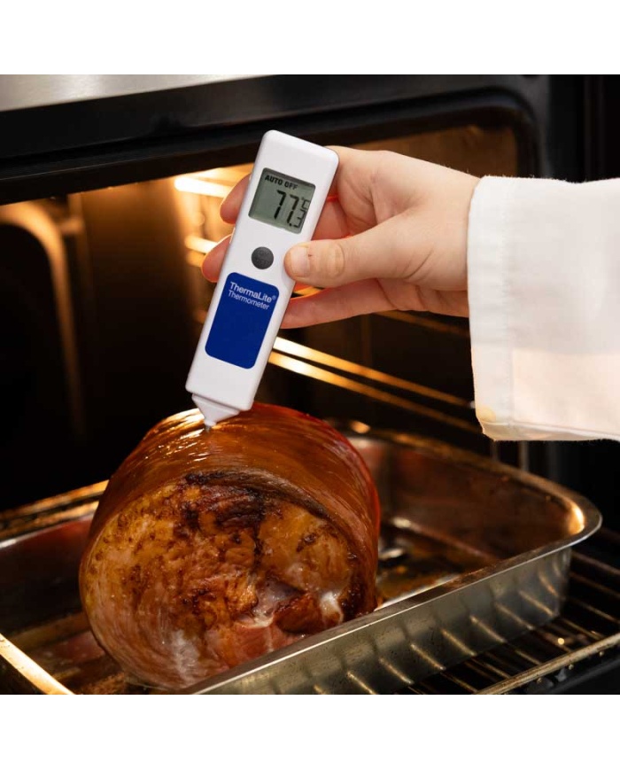 ETI ThermaLite®, digitalt fødevaretermometer, hurtig føler 2 mm tynd, nem kalibrering ved 0 °C i isbad, med kalibreringscertifikat