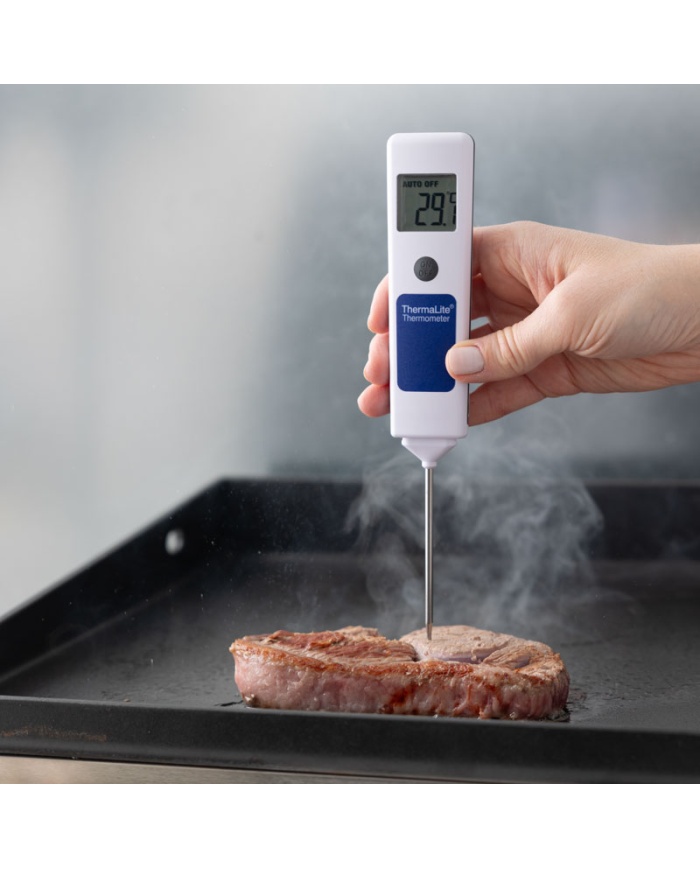 ETI ThermaLite®, digitalt fødevaretermometer, hurtig føler 2 mm tynd, nem kalibrering ved 0 °C i isbad, med kalibreringscertifikat