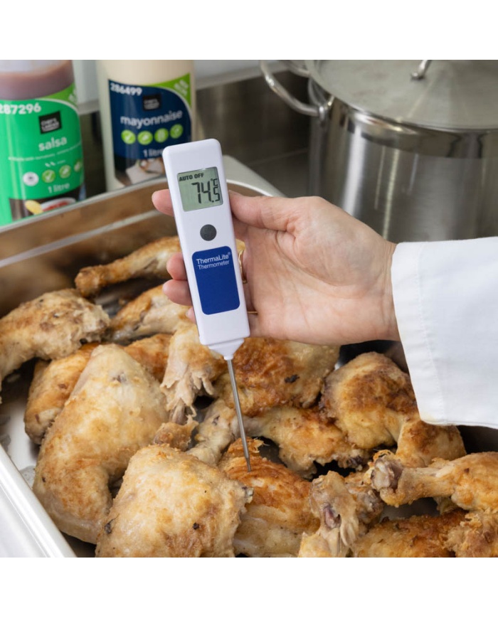 ETI ThermaLite®, digitalt fødevaretermometer, hurtig føler 2 mm tynd, nem kalibrering ved 0 °C i isbad, med kalibreringscertifikat