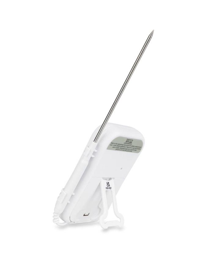 ETI Digital catering-termometer med indstiksføler, Ø3,5 x 125 mm, på 1 m kabel. Enkel kalibreringsfunktion i isbad