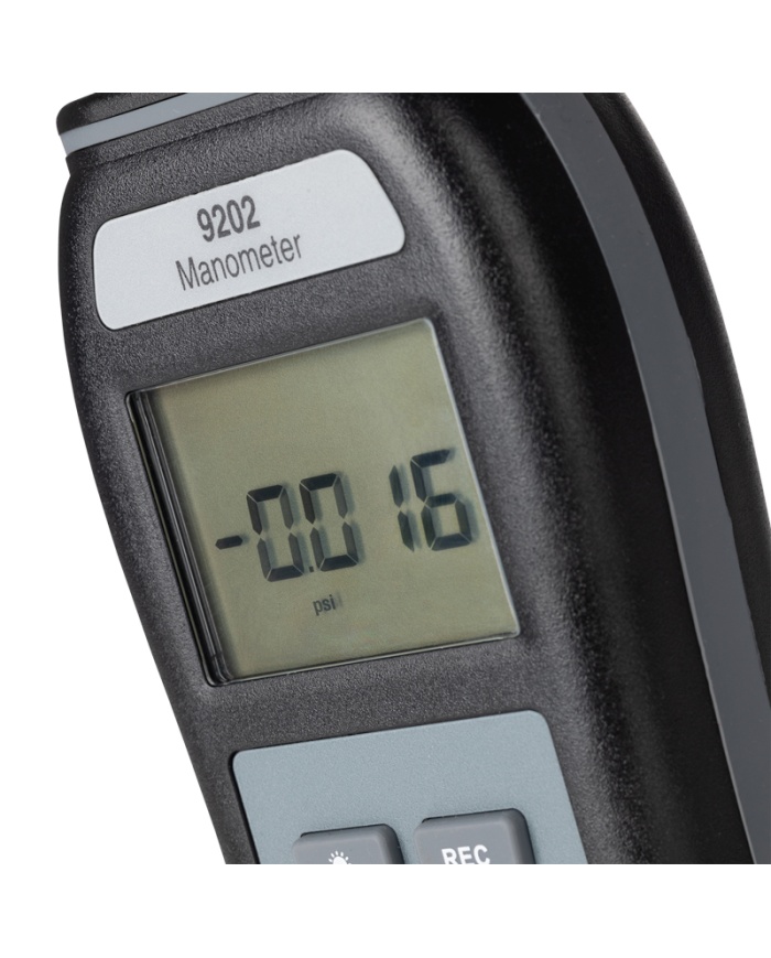 ETI Manometer 9202, måler ±137,9 mbar, positivt/negativt differenstryk, Max/Min