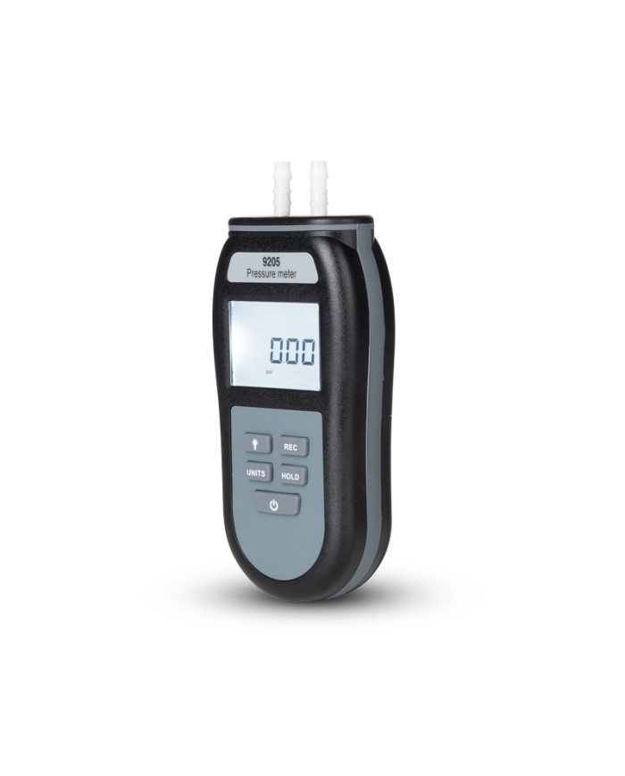 ETI Manometer 9205, måler ±344,7 mbar, positivt/negativt differenstryk, Max/Min
