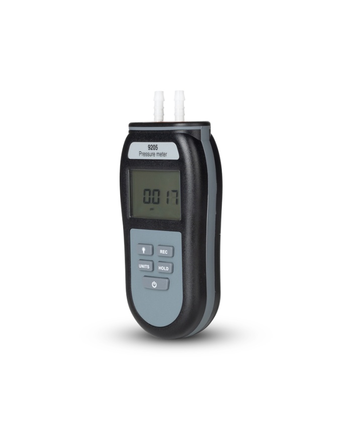 ETI Manometer 9205, måler ±344,7 mbar, positivt/negativt differenstryk, Max/Min