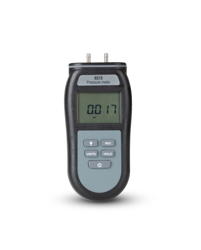 ETI Manometer 9205, måler ±1034,2 mbar, positivt/negativt differenstryk, Max/Min