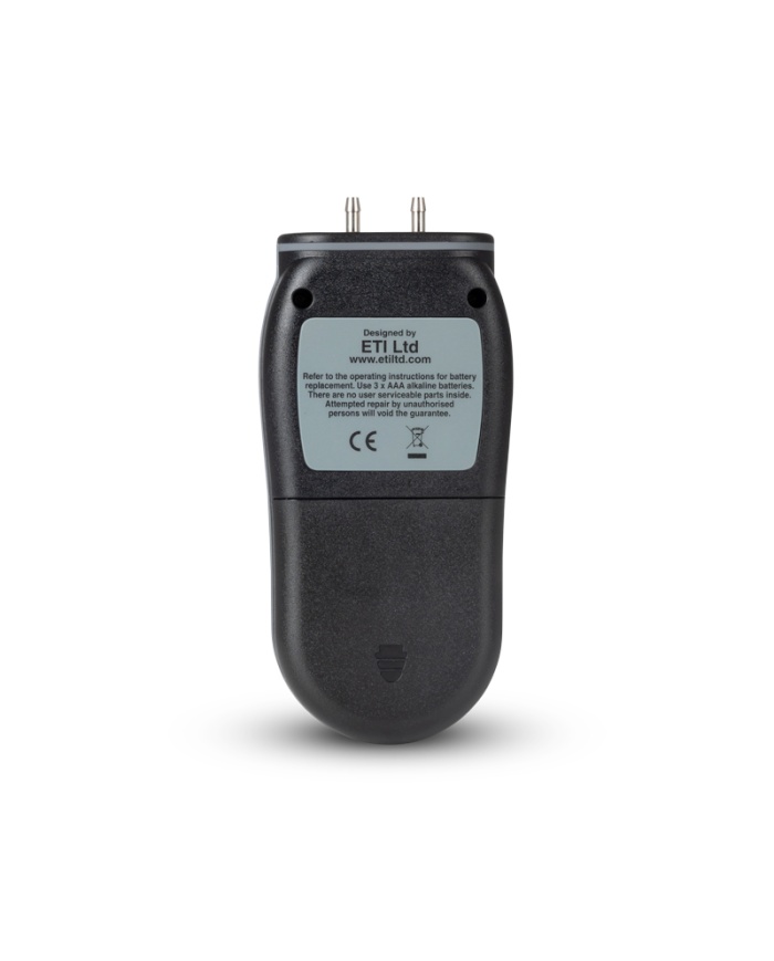 ETI Manometer 9205, måler ±1034,2 mbar, positivt/negativt differenstryk, Max/Min
