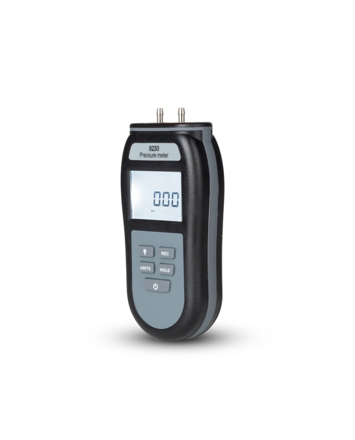 ETI Manometer 9205, måler ±2068,4 mbar, positivt/negativt differenstryk, Max/Min