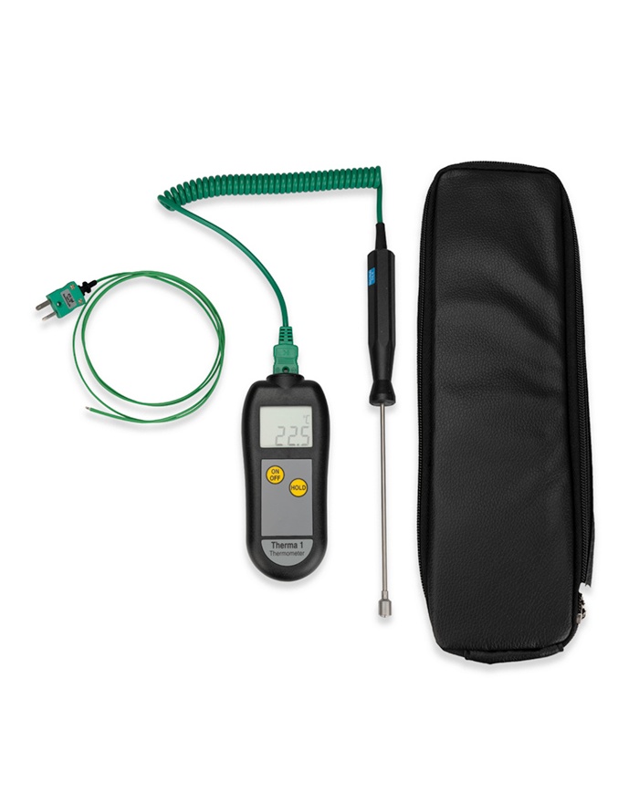 ETI Termometer-kit, standard, til legionellakontrol af vandtemperatur, indeholder Therma® 1 termometer, overfladeføler, trådføler, bæretaske m.m.