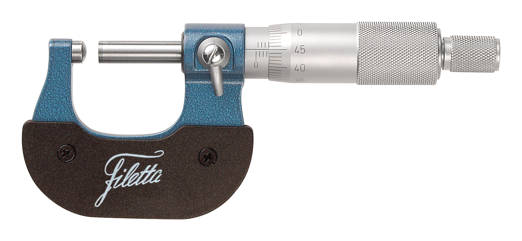 Analog mikrometer med sfæriskt amboltflader, 0-25 mm, nøjagtighed ±0,004 mm, gradering 0,01 mm, hårdmetalmåleflader Ø6,5 mm, levering i plastetui