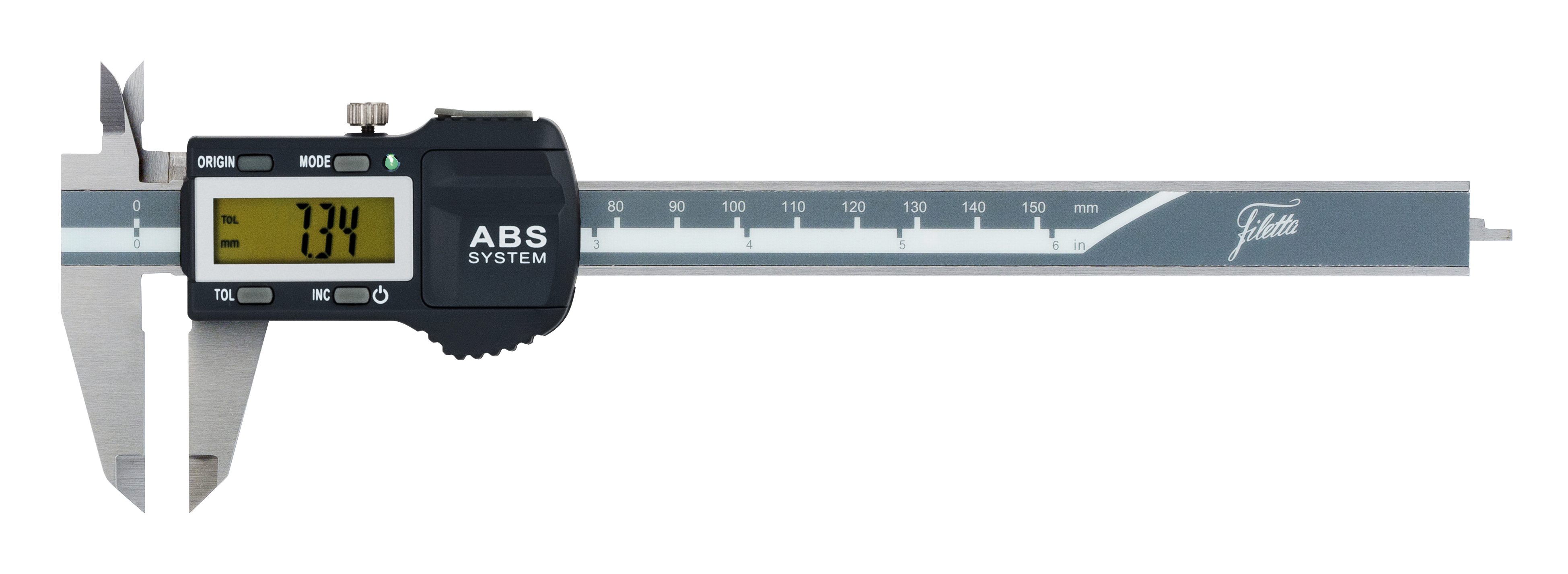 Absolut digitalt skydelære 0–150 mm – Præcisionsinstrument med absolut aflæsning