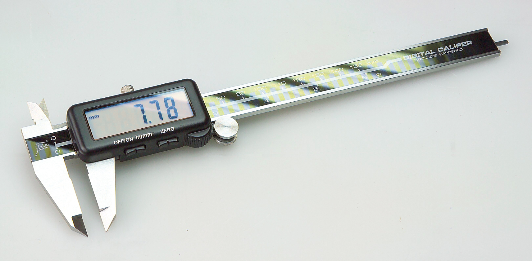 Digital skydelære med glas lineal ABS 0-150 mm